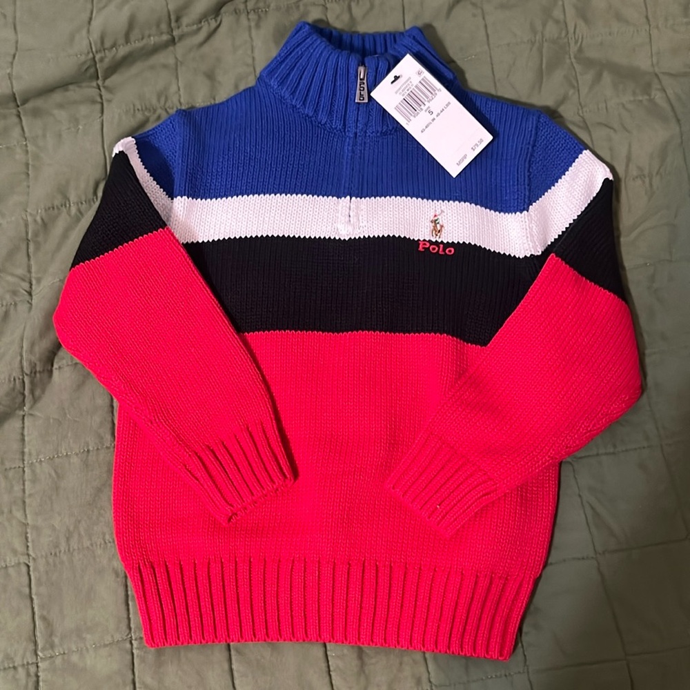 Little boys NWT 1/4 zip sweater size 5